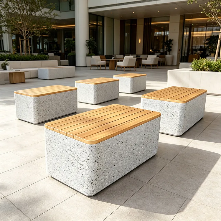 Bancă comercială din FRP Terrazzo Cube