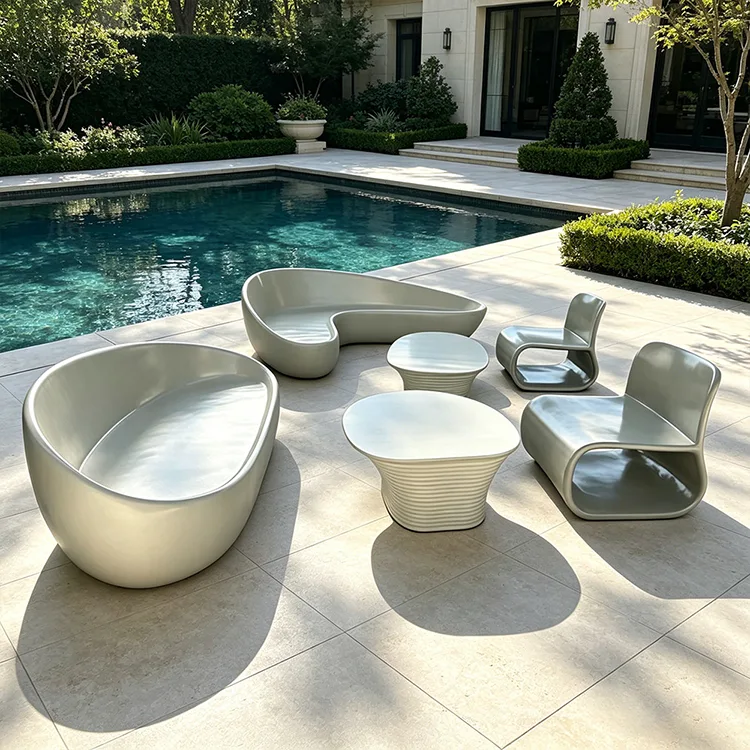 Flowing Curve FRP Lounge Scaune
