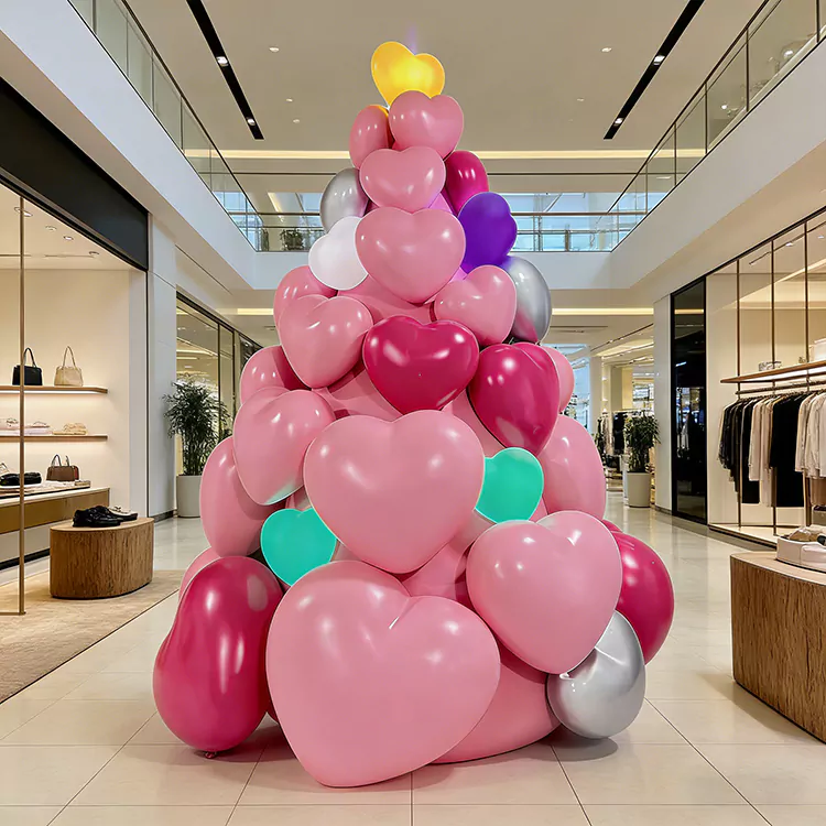 Sculptură cu balon stivuit în formă de inimă GRP
