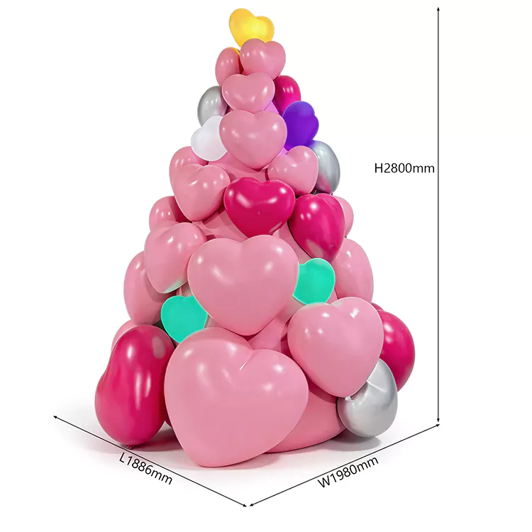 GRP Heart Shaped Stacked Balloon Sculpture