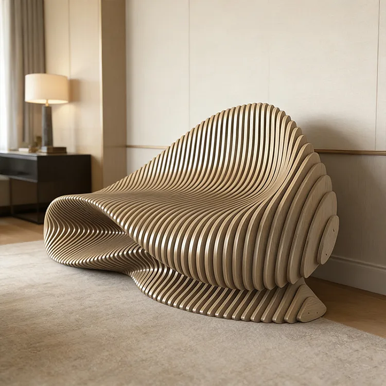 Bancă din lemn Parametric Wave